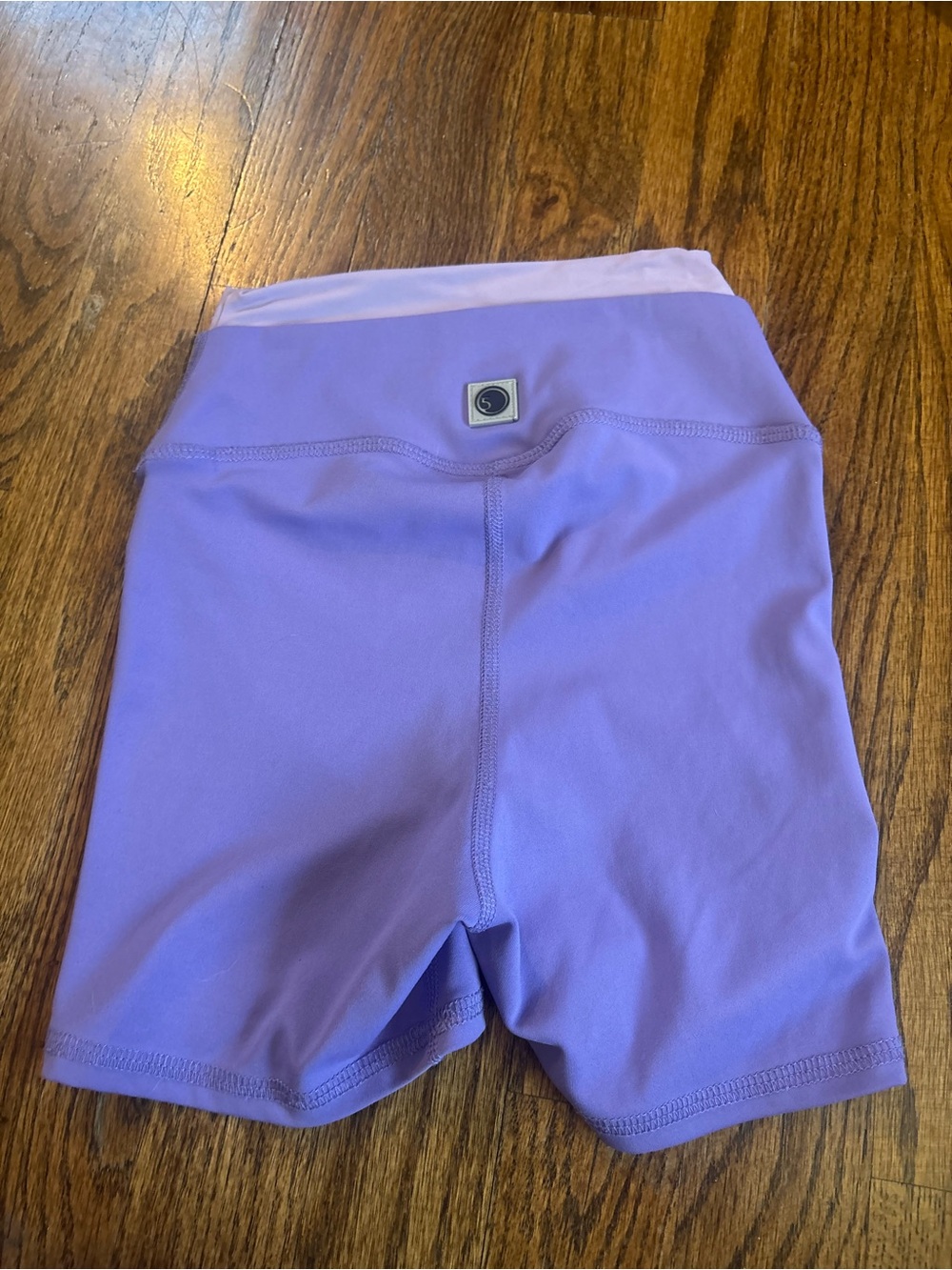 Girls' Lavender High-Waist Active Bike Shorts - Picture 2 of 3